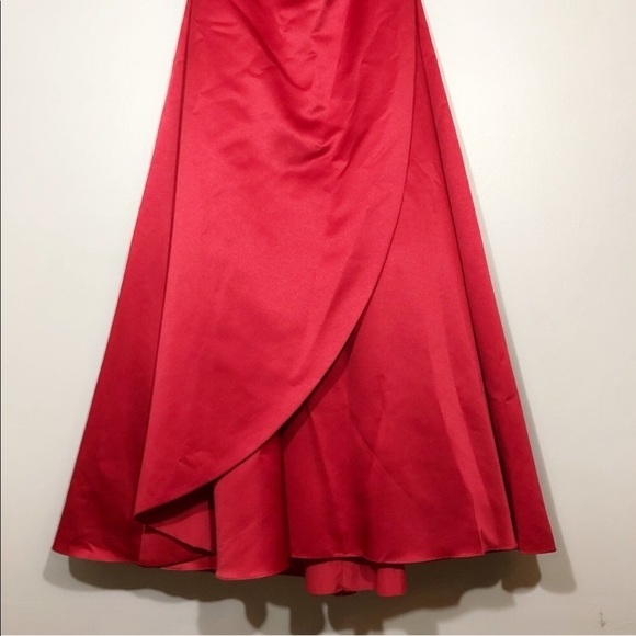 David Bridal Dress Gown Sz 4 Red Prom Wedding Bridesmaid Backless Strapless Pad - Picture 5 of 8